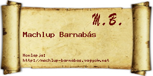 Machlup Barnabás névjegykártya